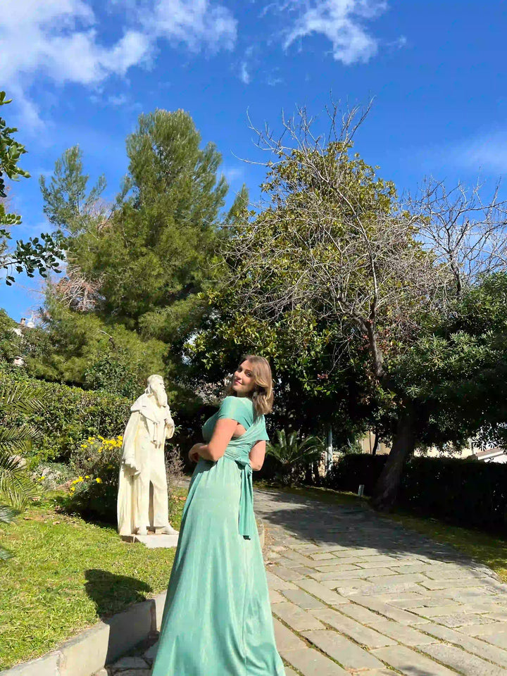 Abito OLIMPIA Multi-way - Lurex editon - Porcelain Green