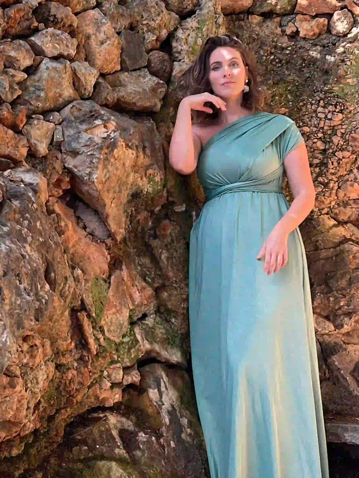 Abito OLIMPIA Multi-way - Lurex editon - Porcelain Green