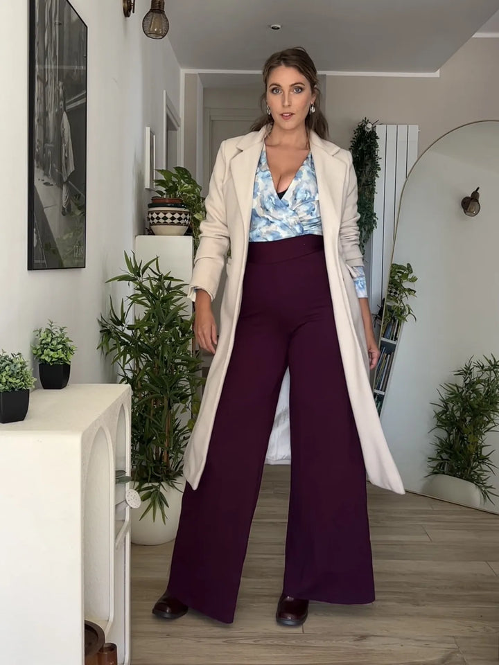 Pantalone PALAZZO Punto Milano - Viola Mulberry (PREORDER)