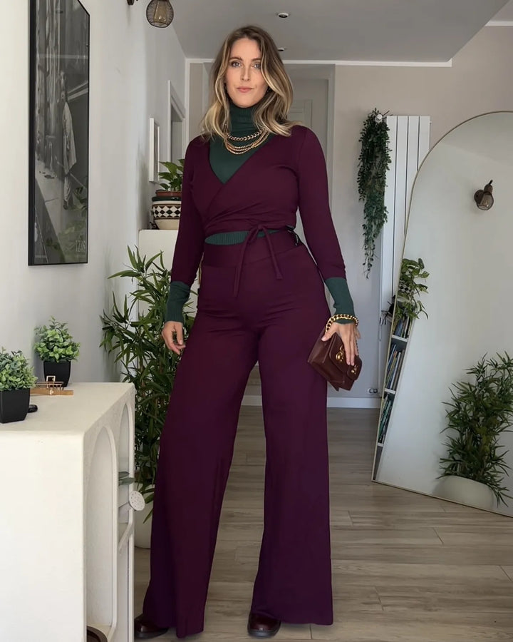 Pantalone PALAZZO Punto Milano - Viola Mulberry (PREORDER)