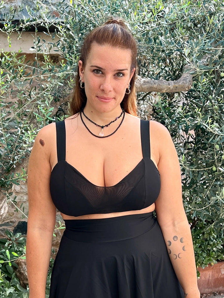 Reggiseno COMETA spallina regolabile - Sculpt Nero tulle opaco