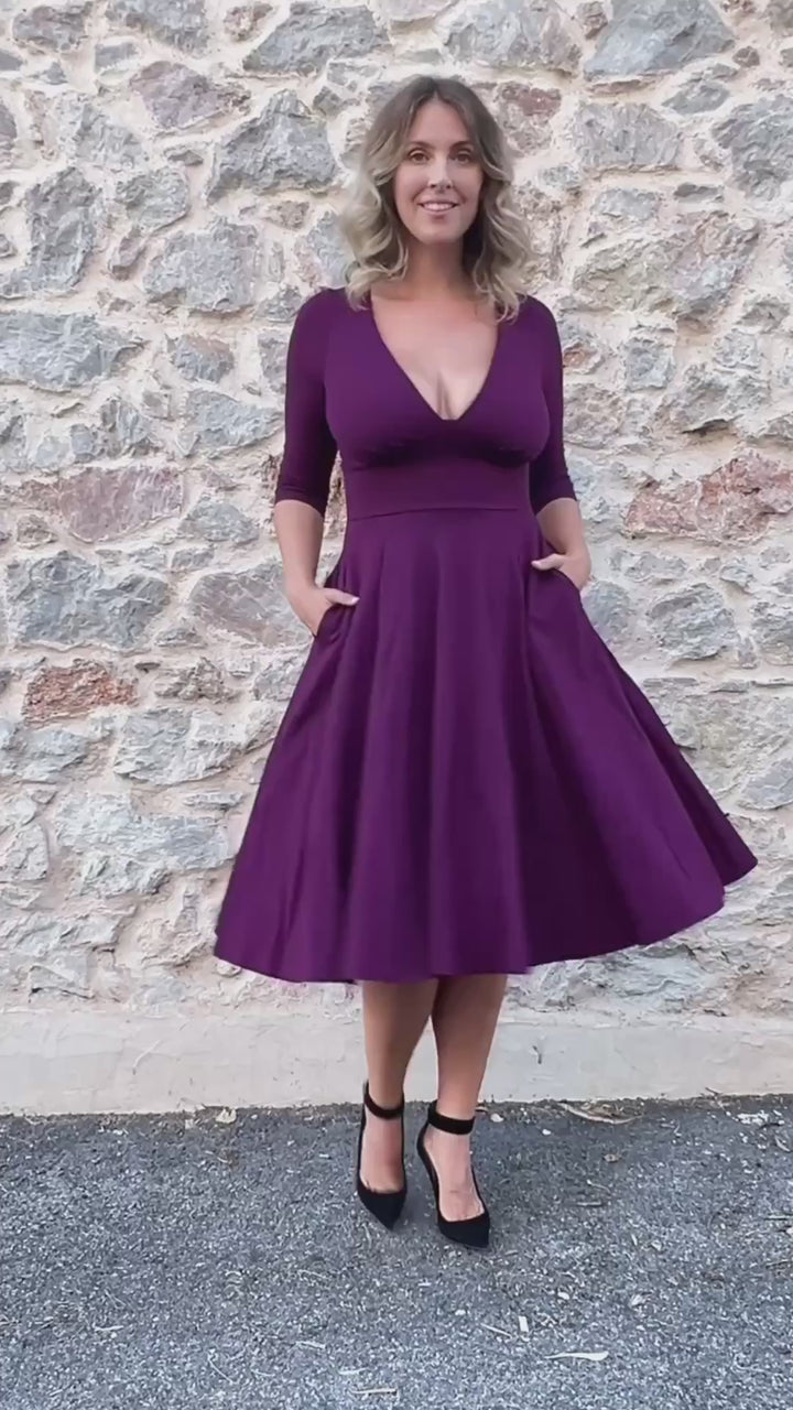 Abito SCARLETT Punto Milano - Viola Mulberry (PREORDER)