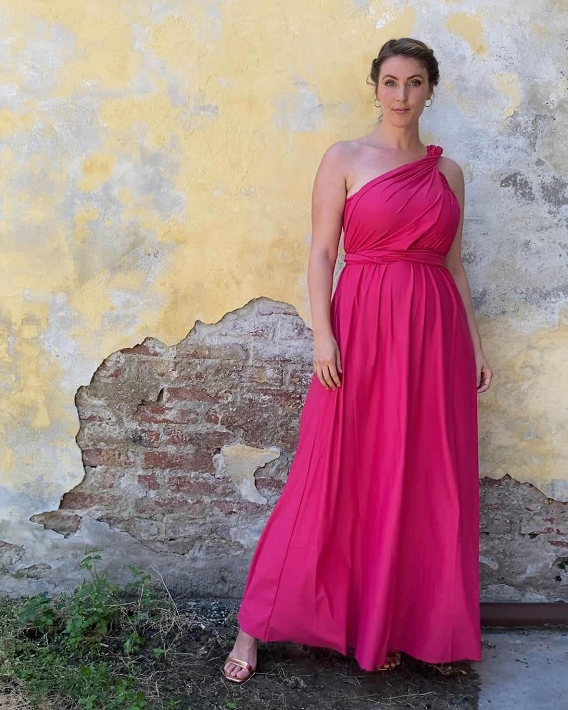 Raspberry evening clearance gown