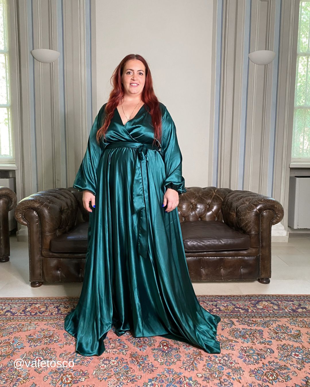 CALLIOPE Dress - Emerald Satin 