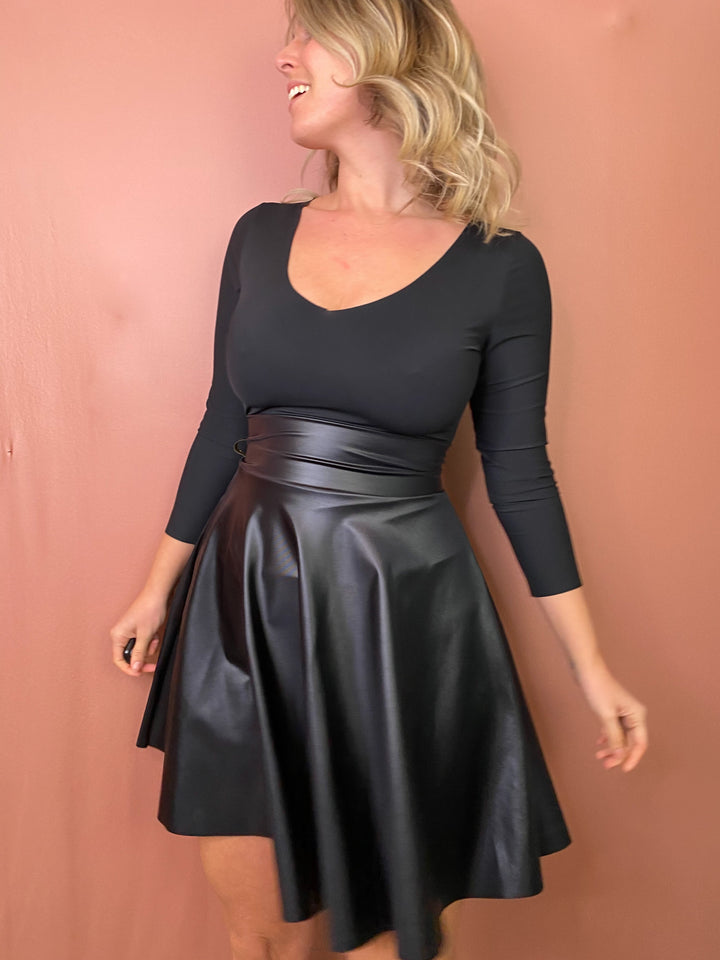 Short skirt - BLACK Faux leather effect