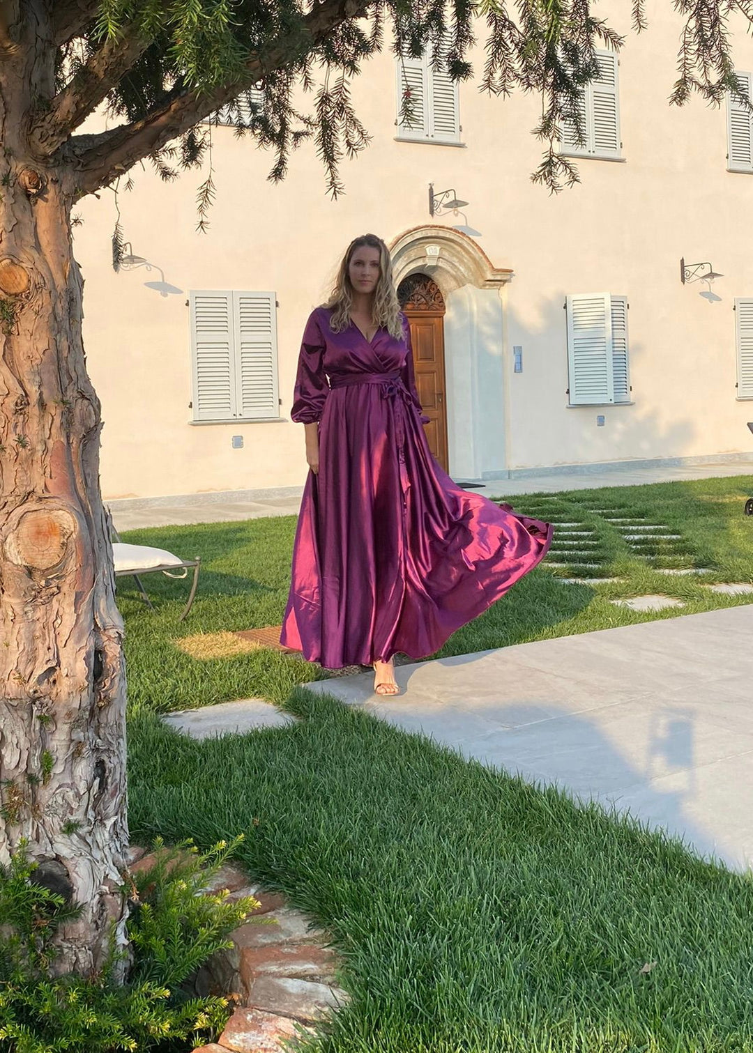 CALLIOPE Dress - Purple Satin 