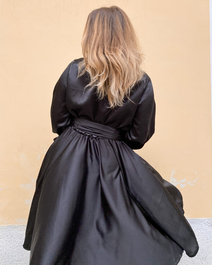 PARIS Dress - Black Satin